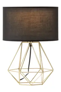 Interiors by Premier Wyra Black And Gold Finish Table light