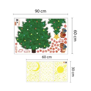 Walplus Christmas Tree with Glow In Dark Stars Wall Stickers Home Decorations