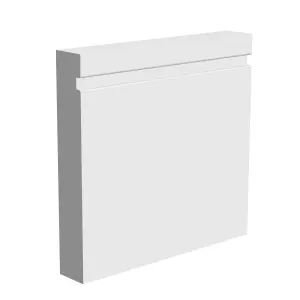 National Skirting Groove I MDF Skirting Board - 220mm x 25mm x 4200mm, Primed, No Rebate