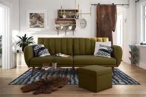 Brittany Sofa Bed in Green Fabric