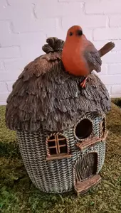 Vivid Arts Wicker Bird House Garden Decoration