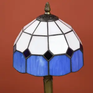 HOMCOM Antique Table Lamp, for Bedroom Bedside, Bulb not Included, Blue