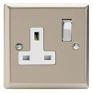 Varilight 1-Gang 13A Double Pole Switched Socket Satin