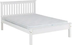 Monaco Double Bed Low Foot End Bed Frame in White