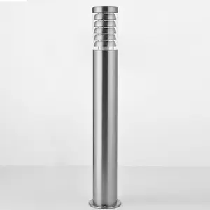 Outdoor Garden Bollard Light 80cm Brushed Steel 9W Outside Path Lamp Post IP44