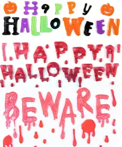 Happy Halloween Beware Gel Window Stickers Clings Pack of 3