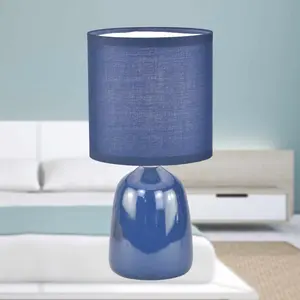 Mellisha 25.5Cm Table Lamp Set (Set of 2) Navy Blue Glaze / Blue