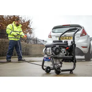 Petrol Powered Pressure Washer - 4hp Engine - 150bar - 5m Pressure Hose