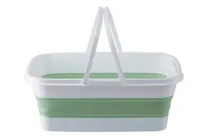 Maison by Premier Averill Collapsible Green White Rectangular Basket