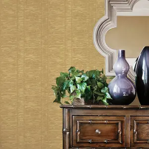 Galerie Palazzo Yellow Gold Pleated Stripe Embossed Wallpaper