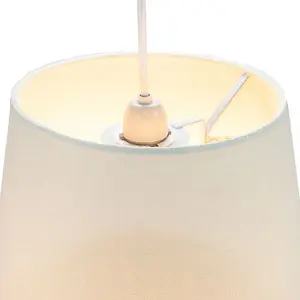 Traditional 14 Inch Cream Linen Fabric Drum Table/Pendant Lampshade 60w Maximum