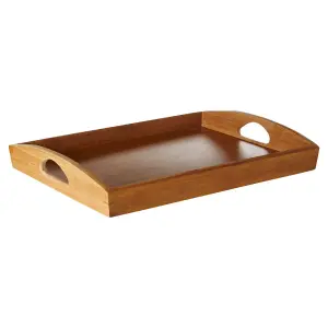 Interiors by Premier Eco Friendly Bamboo Serving Tray With Handles, Practical Design Bamboo Serving Tray, Easy Grip Tray