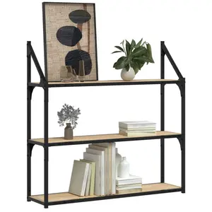 3 Piece Floating Shelf Sonoma Oak / 78.5 cm H x 31.5 cm W x 21 cm D