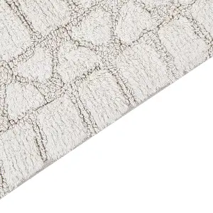 Cotton Bath Mat 60 x 90 cm Beige TEKKE