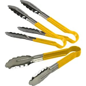 Stainless Steel Tongs 12" (Set of 3) Yellow / 22.86cm