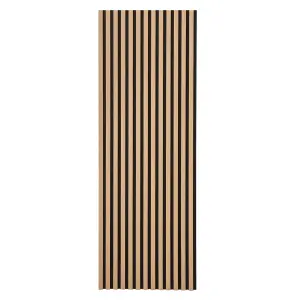 Wall Panel Wood Slat Oak Decorative Wooden Panelling 3D Slatted Acoustic Sound Absorbing Ceiling or Wall Slats 200 x 60 cm