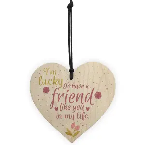 Red Ocean Handmade Friendship Gift Sign Best Friend Plaque Shabby Chic Wooden Hanging Heart Thank You