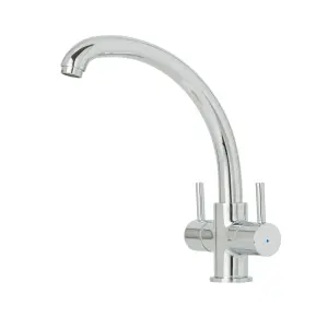 Cooke & Lewis Estatoah Chrome effect Kitchen Twin lever Tap