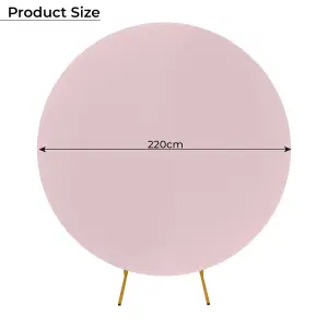 Round Polyester Spandex Arch Stand Backdrop Cover Garden Arbors Cover, Baby Pink - 220cm