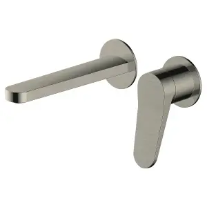 RAK Petit Brushed Nickel Wall Mounted Lever Basin Sink Tap