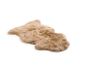 Latte single longwool genuine sheepskin rug 95cm