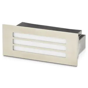 GoodHome Stainless steel Mains-powered Neutral white LED Rectangular Deck light