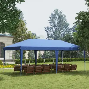 Outsunny 6 x 3(m) Pop Up Gazebo Patio Party Event Heavy Duty Canopy Blue