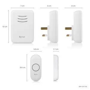 Byron White Wireless Door chime kit DBY-22317BS-KF