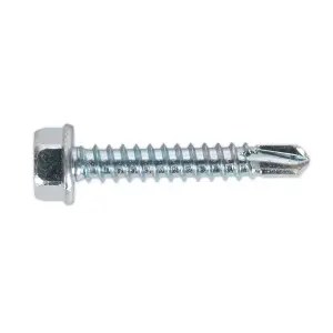 Sealey Self Drilling Screw 4.2 x 25mm Hex Head Zinc DIN 7504K Pack of 100