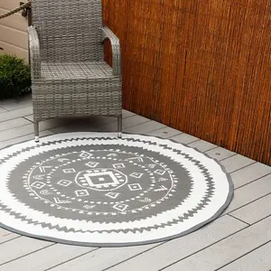 Outdoor Garden Camping Beach Grass Patio Carpet Patterned Rug- Round Vanguard