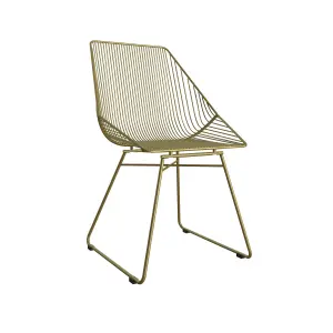 Ellis Accent Dining Chair Gold Metal