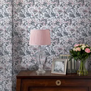 Laura Ashley Portia Pale slate Floral Smooth Wallpaper Sample