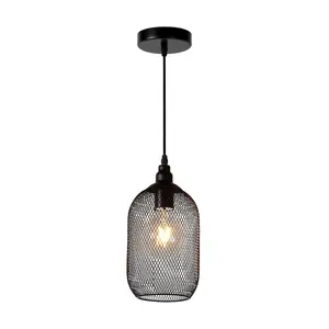 Lucide Mesh Vintage Pendant Light 15cm - 1xE27 - Black