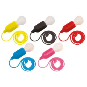 Battery Operated LED Hanging Pull Light for Camping - Pack of 5