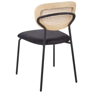 Set of 2 Dining Chairs MAYETTA Rattan Black