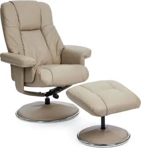 Denver Real Leather Luxury Swivel Recliner Chair