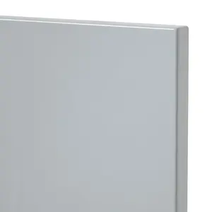 GoodHome Alisma High gloss grey Slab Tall wall Cabinet door (W)400mm (H)895mm (T)18mm