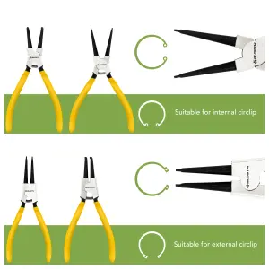 BLOSTM Circlip Pliers Set 4Pcs 7"