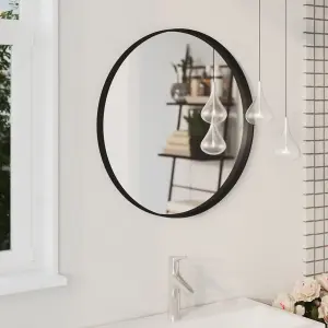 Berkfield Wall Mirror Black 60 cm