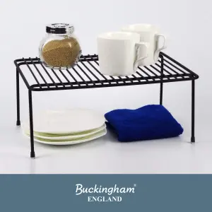 Buckingham High End Storage Helper Shelf Jar Holder Cupboard Storage Organiser , Black , High End Premium Quantity , 30.5 cm