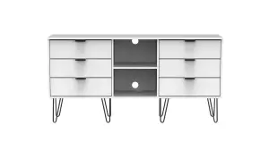 Fuji 6 Drawer Sideboard in White Matt (Ready Assembled)