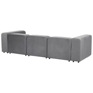 3 Seater Modular Velvet Sofa Grey FALSTERBO