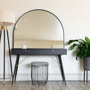 Jobu home - Akiko - Black Metal Arched Mirror - 95cm x 120cm