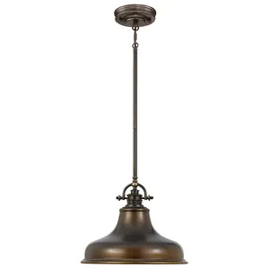 1 Bulb Ceiling Pendant Light Fitting Palladian Bronze LED E27 100W Bulb