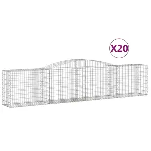 Berkfield Arched Gabion Baskets 20 pcs 400x50x80/100 cm Galvanised Iron