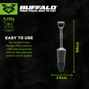 Buffalo Toilet Plunger PRO with Rubber Seal