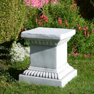 PLINTH Square Low 36cm White Stone