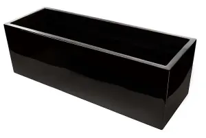 Primrose Gel Coated Black Fibreglass Trough Garden Planter Small 24cm x 80cm