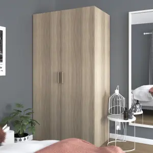 GoodHome Atomia Freestanding Matt oak effect Particle board Wardrobe (H)1875mm (W)1000mm (D)580mm