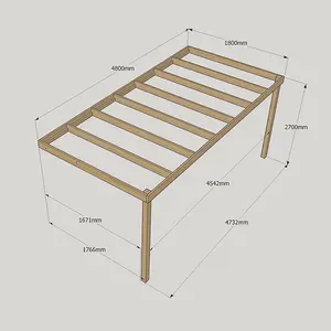 Wall Mounted Box Pergola - Wood - L180 x W480 x H270 cm - Light Green